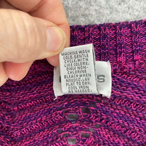 Chicos Sweater Womens 2 US Large Purple Marled Knit Stretch Cardigan Button Up - Picture 6 of 9